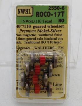 2550-6 Nwsl Premium Nickel Silver 40 Inch /110 Tread Geared Wheels R-17t Set Of 4 2550-6 Nwsl Premium Nickel Silver 40 Inch /110 Tread Geared Wheels R-17t Set Of 4