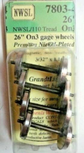 37803-4 Nwsl Northwest Short Line On3 Shoulder Axle Nickel Silver Wheelset 26 Inch /110