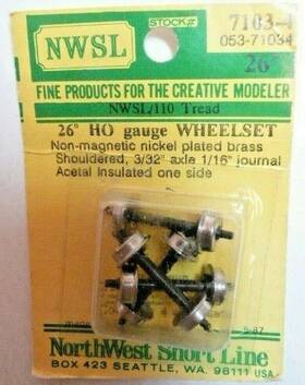 7103-4 Nwsl Northwest Short Line Ho 26 Inch /110 Shouldered Axle Wheelset Pack Of 4