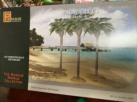 Pegasus 048051116622 Models 3 Palm Trees Plastic Model Kit 8 1/2 Inches Tall New In Open Box