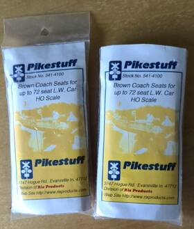 541-4100 Pikestuff Ho Scale #4100 Brown Coach Seats For L.w. Passenger Car 2 Packs