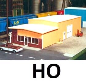 Pks-541-0007 Pikestuff 1/87 Ho Scale-retail Store And Warehouse- Kit-541-0007 Tan /white-4 Layout Unbuilt