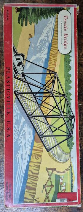 1604-100 Plasticville Truss Bridge With Very Rare Box P5 Missing 1 Small End Cross Brace