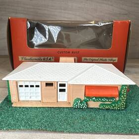 7851-179 Plasticville Vtg Bachmann Custom Built Ranch Home With Original Box