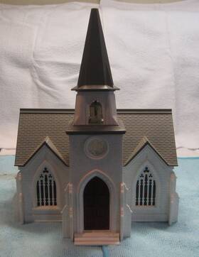 C18-198 Plasticville Vintage 1950s Cathedral C18 198 In Original Box. O/s Gauge