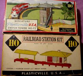 Ho-100 Plasticville H0-72 Vintage Bachmann Railroad Station Switch Tower Kits Ho 100 72 Train