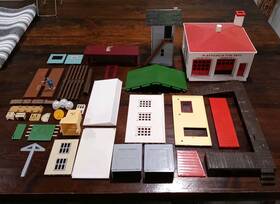 O3851 Plasticville O Scale Fire Department Tower Building And Misc. Parts