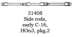 31408 Precision Scale Co. Hon3 C16 Early-stlye Side Rods - Metal Detail Parts