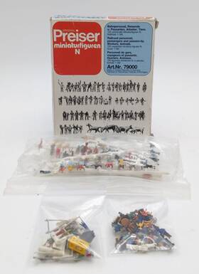 Preiser 041032790008 79000 N Painted Assorted People And Animals Figure Kit Ex/box