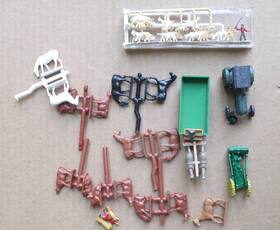17920 Preiser Merten Ahm Ho Scale Farm Machinery Tractor And Livestock Set Pigs Cows Horses