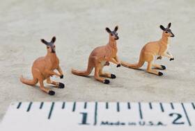 20392 Preiser Original Ho Scale Zoo/circus Animals Kangaroos - Pkg 3 #20392