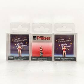 29028 Preiser 29088 Ho Scale Christmas Girl With Bell Gift Sack Hand Painted