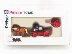 30425 Preiser Ho 1/87 Hand Pressure Fire Pump Drawn By Two Horses With Figures 30425 Preiser Ho 1/87 Hand Pressure Fire Pump Drawn By Two Horses With Figures