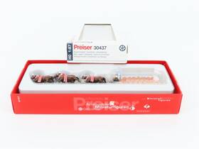 30437 Preiser Ho Scale Inch Low Enbr U Horse-drawn Beer Barrel Wagon With 6 Horses