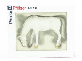 47023 Preiser G 1/25 Scale Elastolin White Horse Grazing Animal Figure