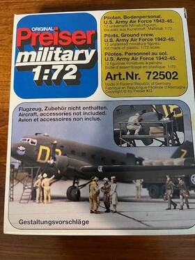 72502 Preiser Pilots Ground Crew Figurines Military 1-72 Scale Model #72502