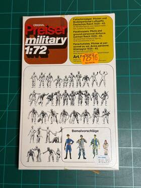 72516 Preiser Military Figures 1/72 Scale - Paratroopers Pilots