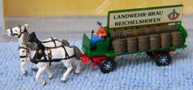 79478 Preiser 9478 N Scale Horse Drawn Beer Wagon 1 160 #9478