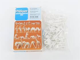 Art.nr.3338 Preiser Ho 1/87 Scale Zoo And Circus Animals Unpainted 50 Figures