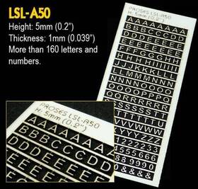 Lsl-a50 Proses Model Railway All Scales Lasercut Letters And Numbers .2 Inch H X .039 T