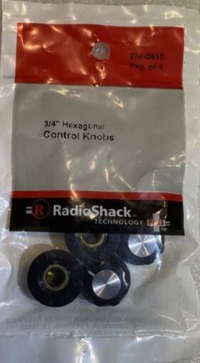 274-0415 Radio Shack Hexagonal 3/4 Inch Control Knobs Pack Of 4