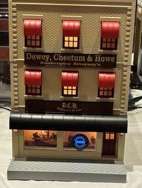 30-90154 Rail King Mth 3-story City Building With Fire Escape And Blinking Sign
