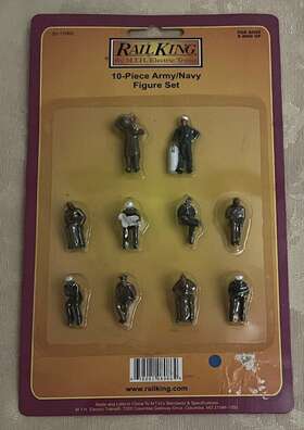 30-11065 Railking By Mth 10 Piece Army/navy Figure Set New