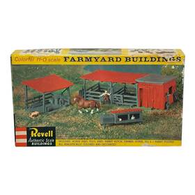 T-9017-1.29 Revell Ho Scale Farmyard Buildings Model Kit #t-9017-1.29