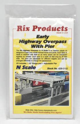 628-0152 Rix Products N-scale Early Highway Overpass With Pier - Factory Sealed