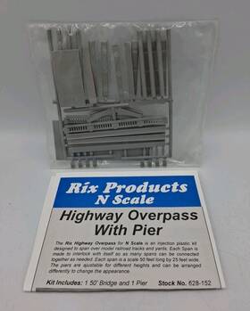 628-152 Rix Products N Scale Highway Overpass With Pier Kit