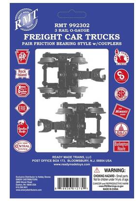 992302 Rmt O 3 Rail Freight Car Trucks W Friction Bearings Pack Of 2