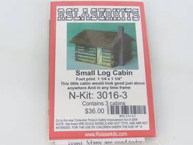 3016-3 Rslaserkits N 1/160 Scale Small Log Cabin Building Kit 3-pack