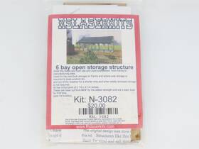 3082 Rslaserkits N 1/160 Scale 6 Bay Open Storage Structure Building Wood Kit