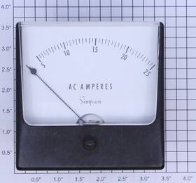 27-25a-ac Simpson Panel Mount Model 27 0-25 Ac Amperes Meter
