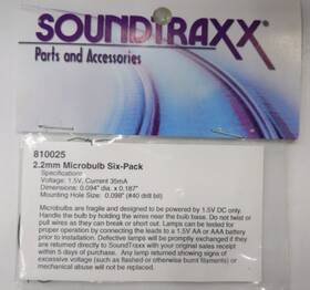 810025 Soundtraxx Microbulb 2.2 Mm Pack Of 6