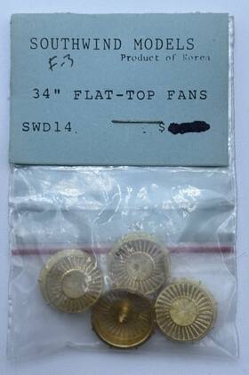 Swd14 Southwind Models S Scale 34 Inch Flat-top Fans Pack Of 4