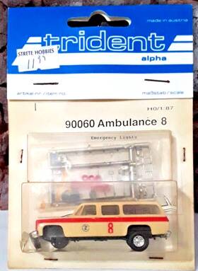 90060 Trident Ho Scale Vintage Ambulance 8 Kit - Needs Repaired Nrfp Dc-3