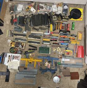 120290 Tyco Ho Lot-container Crane Track Ahm Mighty Mover Santa Fe Tyco-vintage Estate Lot