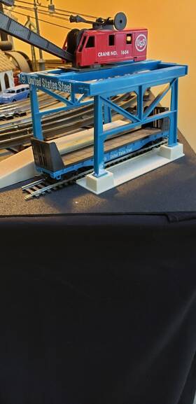 1634 Tyco Uss Inch Ho Gauge Giant Gantry Crane Operating With Flatcar