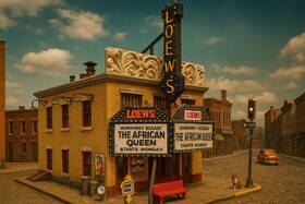 4-7799 Tyco Loew S Movie Theater Center St Series 7799b Model Kit Assembled-see Photos