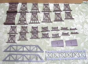7939-13 Tyco Ho 28 Pc. Trestle Set Plus Bridge 3pcs