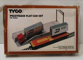 91-0-284 Tyco Vintage Piggyback Flat Car Set Ho Scale No. 348