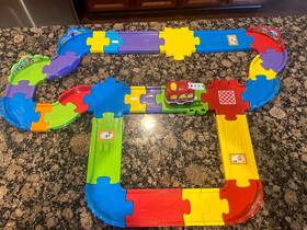 80-148100 V Tech Vtech Go Smart Wheels Deluxe Track Play Set. 29 Pieces Fire Truck Excellent