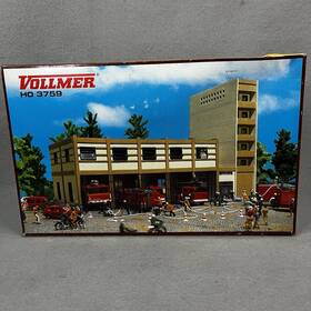 3759 Vollmer Ho Scale #3759 City Fire Station Kit - Nob 3759 Vollmer Ho Scale #3759 City Fire Station Kit - Nob