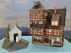 43679 Vollmer Built Ho Scale Weathered Haunted House Model #43679 With Graveyard 43679 Vollmer Built Ho Scale Weathered Haunted House Model #43679 With Graveyard
