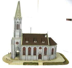 43739 Vollmer Vintage Ho Church At Stuttgart-berg Model With Base 43739 Vollmer Vintage Ho Church At Stuttgart-berg Model With Base