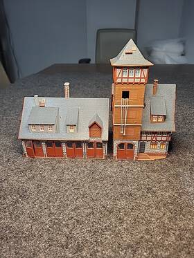43767 Vollmer Ho German Fire Station Brigade Spitzenhaus And Garage Fully Built