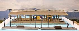45149 Vollmer Ho Scale Built Model - Bus Station Platform With Two Islands #45149 45149 Vollmer Ho Scale Built Model - Bus Station Platform With Two Islands #45149