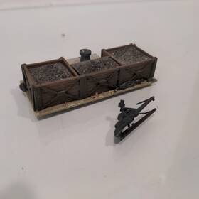 47554 Vollmer Damaged - N Scale Coaling Station Bins With Crane