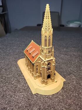 47760 Vollmer N Scale Cathedral Stuttgart-berg With Figurines Fully Assembled
